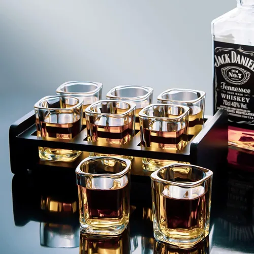 Vista 6 de Vivimee Paquete de 30 Vasos de Chupito de Base Pesada al Por Mayor, Juego de Vasos de Chupito Cuadrados de 2.2 oz, Vaso de Chupito de Espresso