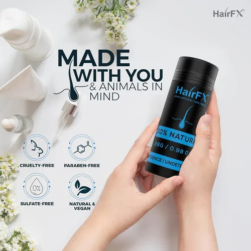 Vista 3 de Fibras capilares para el cabello fino (marrón oscuro), indetectables y naturales, botella gigante de 0.11 onzas, engrosador de cabello + cabello más