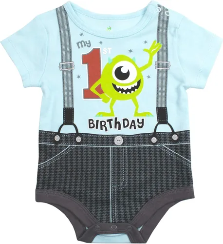 Disney Mickey Mouse, Donald Duck o Goofy - Body de primer cumpleaños para recién nacido y bebé, rojo, blanco, azul, verde, Azul