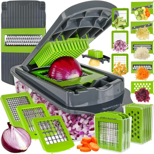Bartnelli Vegetal Chopper Food Slicer Pro | 15 piezas de utensilios de cocina multifunción para cebolla, verduras, rallador de queso, cortador de