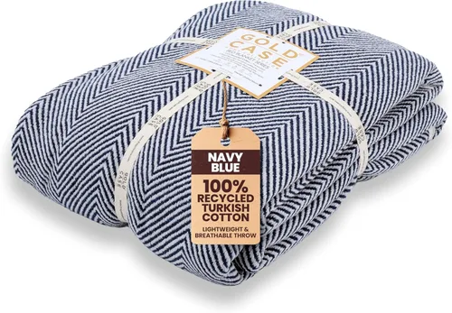 Vista 12 de Gold Case - Manta para sofá, mantas y mantas 100% algodón turco reciclado, mantas suaves Buffalo para sala de estar, manta tejida decorativa Boho