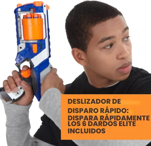 Vista 3 de Nerf N Strike Elite Strongarm Blaster de Juguete con Barril Rotatorio (Exclusivo de Yaxa)