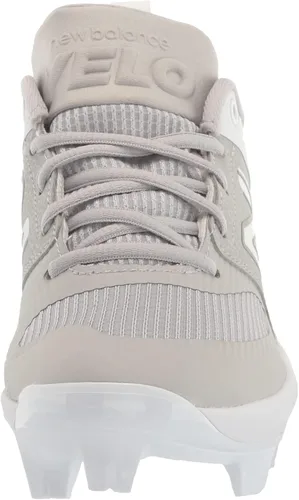 Vista 2 de New Balance Fresh Foam Velo V3 - Zapatos de sóftbol moldeados para mujer, GrisBlanco