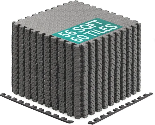 Vista 15 de Yes4All Alfombrillas Entrelazadas de EVA, Baldosas de Suelo tipo Rompecabezas, Acolchado de Suelo de Espuma con Borde para Muebles, Espacio del Negro