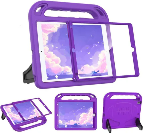 Vista 13 de BMOUO Funda para niños para iPad de 9ª/8ª/7ª generación (2021/2020/2019), con protector de pantalla integrado, soporte con mango a prueba de golpes