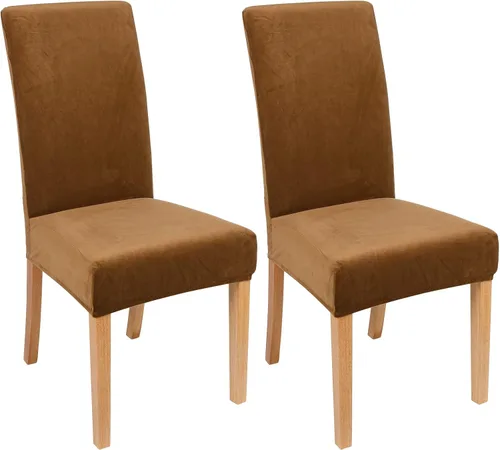 Vista 40 de smiry - Fundas para sillas de comedor de terciopelo elástico y suave, extraíbles, Terciopelo, Beige