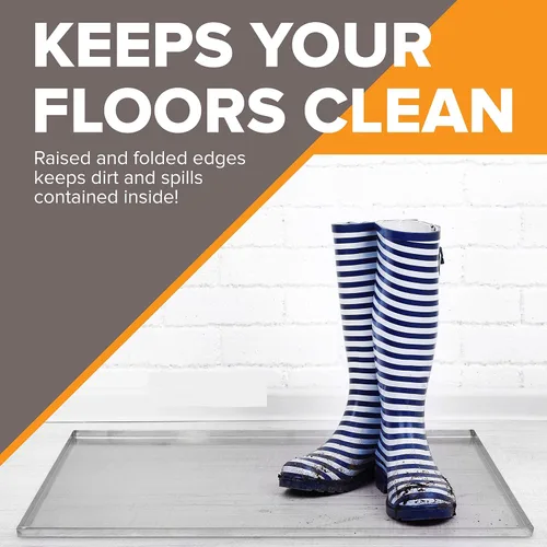 Vista 5 de Pinnacle Systems - Bandeja de repuesto de metal para jaula de perro de 23.5" x 17.5", bandeja de perrera a prueba de mordidas y grietas para jaulas