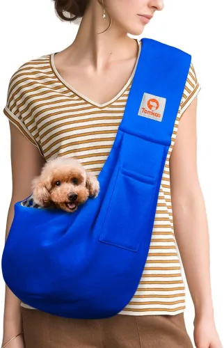 Vista 11 de Tomkas Canguro portaperros para perros pequeños, bolsillo clásico y correa clásica, para mascotas de 3 a 10 lb (negro)