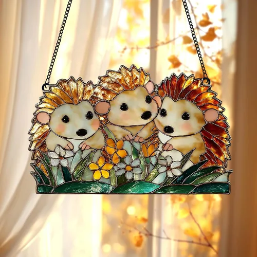 Vista 14 de Tropical Pineapple Blossoms Acrylic Suncatcher - Faux Handmade Stained Glass Window Hanging Ornament for Display, Home Decor & Gift Idea for