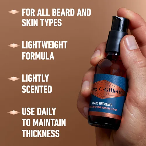 Vista 7 de King C. Gillette Espesante de barba formulado con complejo de vitamina B y cafeína, 1.7 onzas