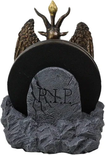 Vista 5 de Ebros Gift Wicca Occult Sabbatic Goat Baphomet - Juego de cuatro azulejos con respaldo de terciopelo, protector de muebles, bar, pub, cocina, acento