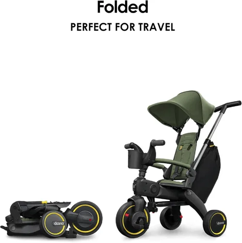 Vista 6 de Doona Liki Trike S3, Desert Green - Triciclo compacto 5 en 1 plegable, apto para niños de 10 a 36 meses