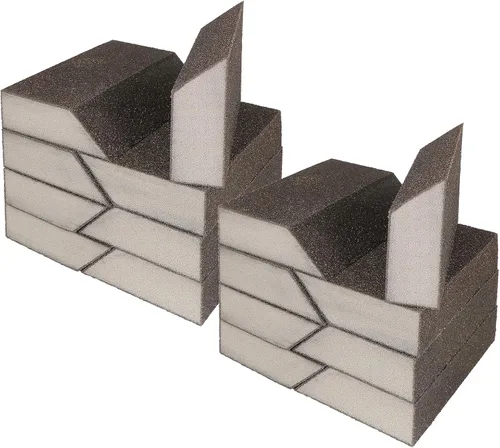 Vista 9 de Bloques de lijado en ángulo de grano 60, bloque de arena de esponja gruesa, lavable y reutilizable, bloque de papel de lija húmedo y seco