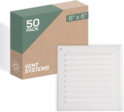 Vista 84 de Vent Systems – 3.35 x 9.84 pulgadas (interior) rejilla de ventilación de aire rectangular de metal blanco para alero, cubierta de rejilla, deflector