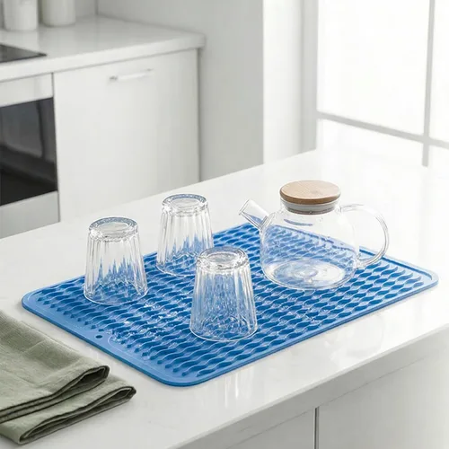 Vista 430 de MicoYang Alfombrilla de Silicona para Secar Platos de Múltiples Usos, Fácil de Limpiar, Ecológica, Alfombrilla de Silicona Resistente al Calor