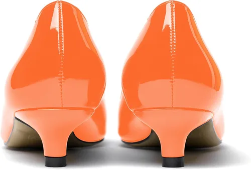 Vista 5 de WAYDERNS Zapatos de tacón bajo de patente para mujer, con puntera puntiaguda, de 1.5 pulgadas