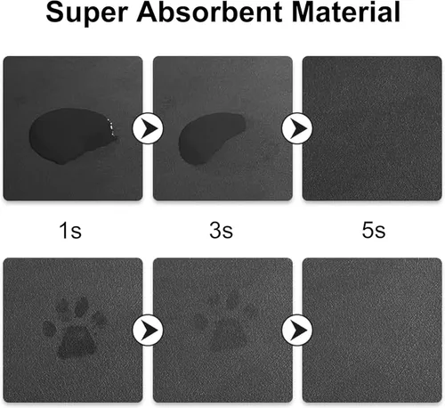 Vista 4 de Tapete de comida para gatos de interior – Sin manchas fácil de limpiar suministros para mascotas – Cuencos para gatos
