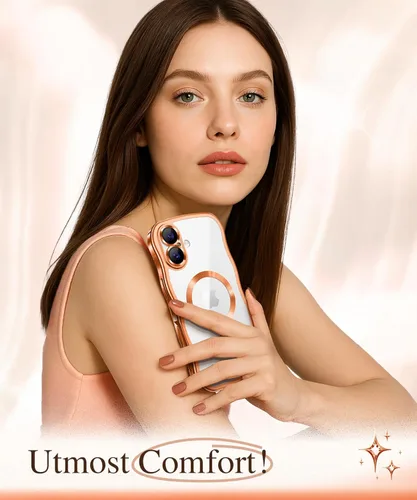 Vista 9 de GVIEWIN Funda para iPhone 17 [compatible con MagSafe] [Protección completa mejorada de la cámara] [Lindo marco ondulado] Funda magnética brillante