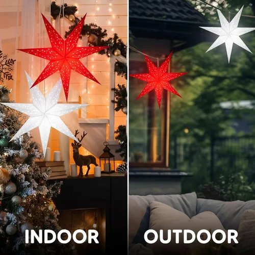 Vista 5 de GalaxyArts - Naxatra (blanco mediano 7 puntas) - Linterna de estrella de papel