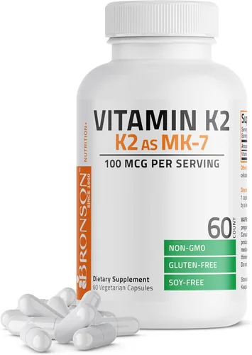Vista 10 de Bronson Vitamina K2 como MK-7 Menaquinona 100 mcg sin OGM, 120 cápsulas