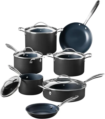 Vista 7 de Guy Fieri's Flavortown Laser Titanium - Sartén para Salsa de 2 Cuartos con Tapa - Utensilios de Cocina Antiadherentes Sin PFAS, PTFE o PFOA, 3 Veces