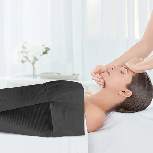 Vista 9 de Annhua Baberos dentales negros desechables impermeables para pacientes de 13 x 18 pulgadas, toalla Polyback de 3 capas de papel de tatuaje