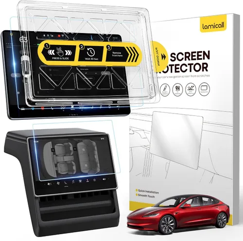 Vista 8 de Lamicall Protector de pantalla para Tesla Model Y (2020-2024) y Model 3 (2017-2023) – [antiarañazos y huellas dactilares] [dureza 9H] Protector