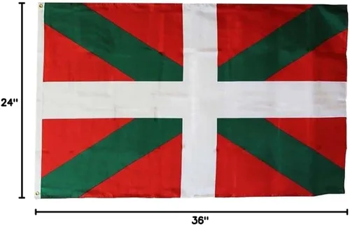 Vista 2 de Bandera de País Vasco 2x3 2'x3' Poliéster Bandera Casa Ojales