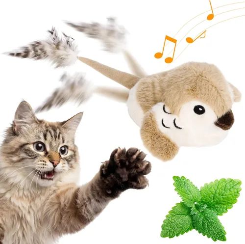 Pawingcat Juguete automático para gatos, juguete interactivo para gatos, juguete interactivo para gatos con hierba gatera, juguetes de hierba