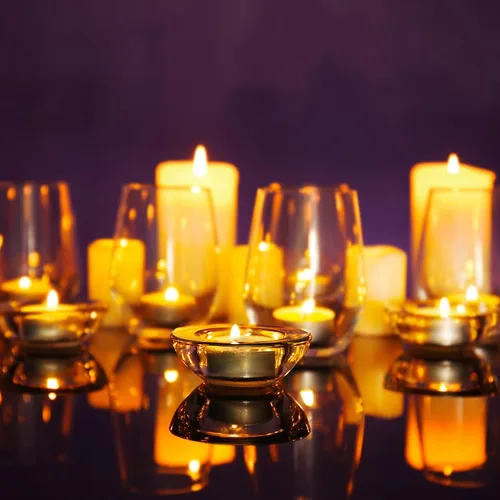 Vista 6 de CH01 - Juego de 12 portavelas de cristal grueso y redondo, 3 pulgadas de diámetro, color transparente