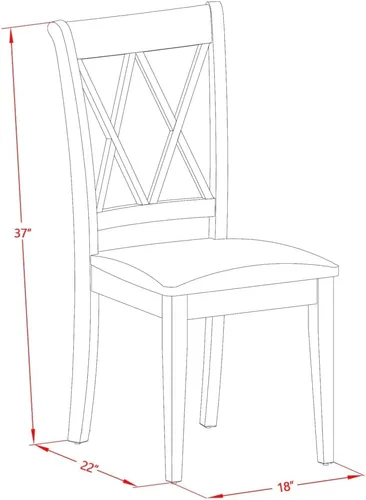 Vista 14 de East West Furniture NDCL5-LWH-C - Juego de mesa de comedor, color blanco lino