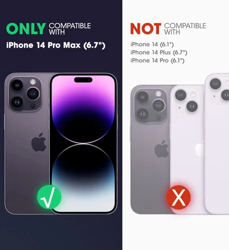 Vista 2 de i-Blason Ares - Funda para iPhone 14 Pro Max [protector de pantalla integrado] [protección de grado militar] Funda transparente delgada de cuerpo