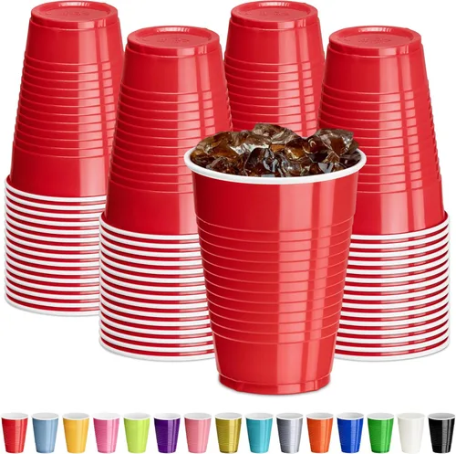 Vista 17 de DecorRack - Vasos desechables y reutilizables de 12 onzas para fiestas de cumpleaños, despedidas de soltera, campamentos, eventos en interiores y al