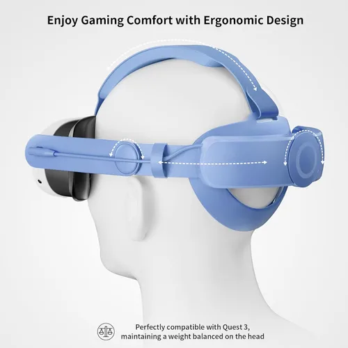Vista 5 de ANNAPRO Battery Head Strap for OculusMeta Quest 3, Elite Strap with 6500mAh Battery for Quest 3 Accessories, Enhance Comfort and Extend Playtime