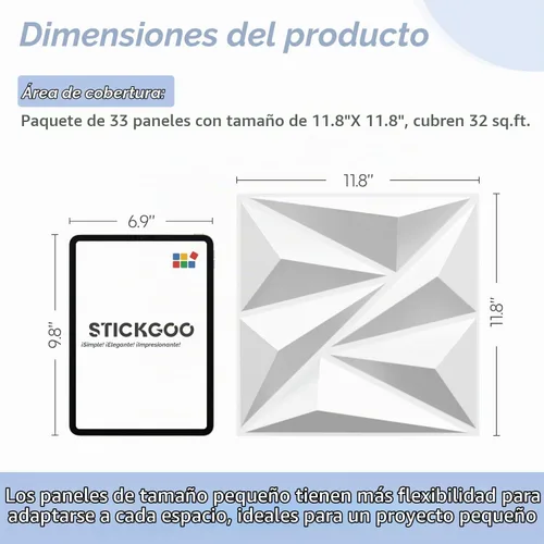 Vista 7 de STICKGOO Paneles de Pared 3D para Decoración de Pared Interior, Paneles de Pared de Acento con Diseño de Diamante de Madera Negra, 12''x12'' Paneles