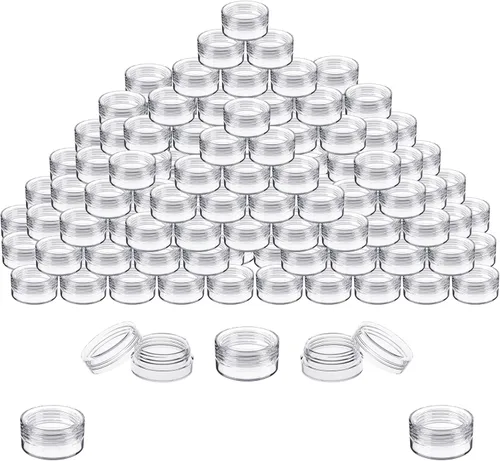 Vista 13 de Frasco de 0.10 onzas líquidas Houseables, 50 unidades, sin bisfenol A, recipientes vacíos de plástico para muestras de cosméticos, tarro redondo