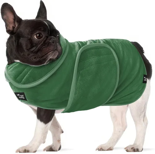 Vista 28 de Tuff Pupper Bata de baño para perro de secado rápido, toalla de felpa de 800 GSM, bata de baño súper absorbente para mascotas y cachorros, capucha
