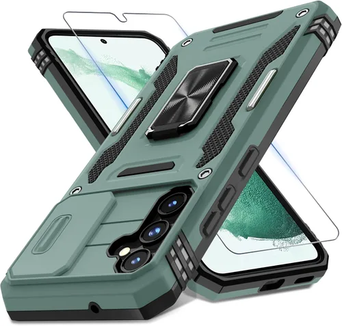 Vista 53 de DEERLAMN Funda para Samsung Galaxy A15 5G con cubierta deslizante para la cámara + protector de pantalla (1 paquete), soporte de anillo giratorio