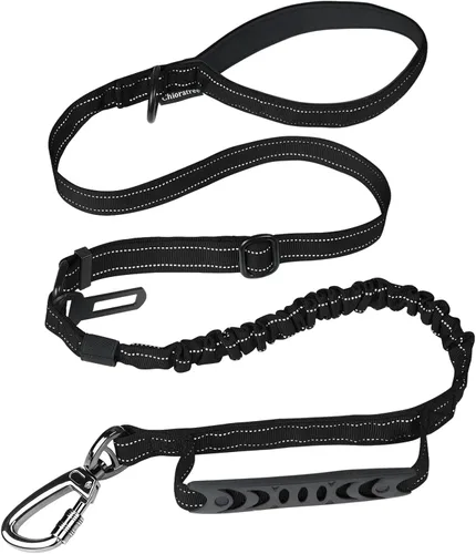 Vista 12 de Paquete de 2 correas resistentes para perros medianos y grandes que tiran, 4-6 pies, correa táctica para perro con mango acolchado de control