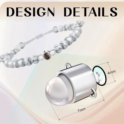 Vista 5 de SUPHELPU Personalized Gifts, Custom Link Charm Bracelet with Picture Inside, Customized Birthday Anniversary Christmas Memorial Gifts