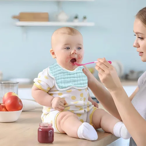 Vista 5 de Baberos de muselina para bebé, unisex, suaves y absorbentes, de varias capas, baberos para babear y dentición, niños y niñas