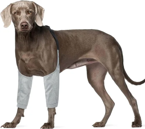 Vista 12 de ROZKITCH Manga de pierna para cirugía de perro para piernas delanteras, protector de rodilla para evitar lamer la herida, codo de herida, manga