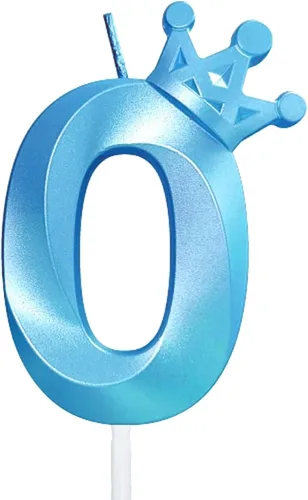 Vista 34 de Vela rosa de cumpleaños número 0, decoración temática rosa para niñas, velas de números diseñadas con corona 3D para decoración de pastel
