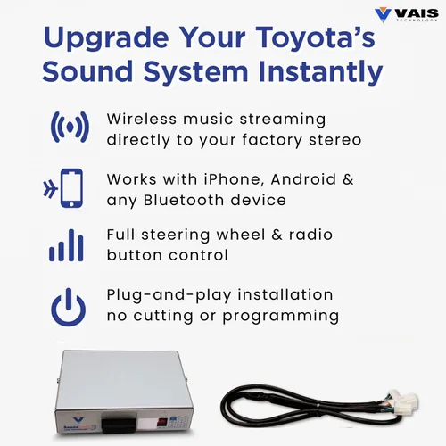 Vista 4 de VAIS Technology SL3b-T - Adaptador de transmisión de audio Bluetooth compatible con la mayoría de los modelos Toyota 2004-2012