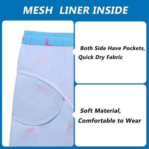 Vista 5 de Biwisy Mens Swim Trunks Quick Dry Swim Shorts with Mesh Lining Funny Beach Shorts