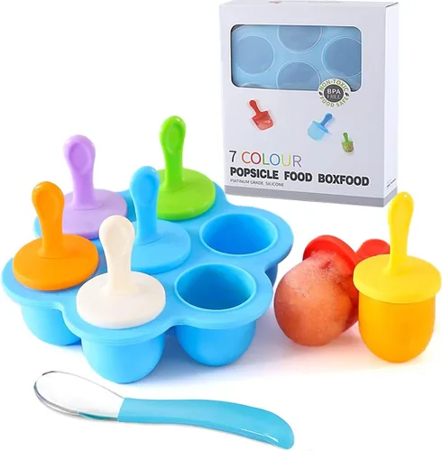 Moldes de Silicona para Paletas, Moldes para Paletas de Hielo, Contenedor de Almacenamiento para Comida Casera, Moldes Pop DIY de Helados para Niños
