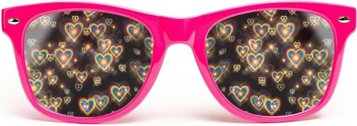 Vista 11 de Gafas de difracción definitivas - Efecto de corazón 3D arcoíris - Gran accesorio para EDM, conciertos y raves Negro