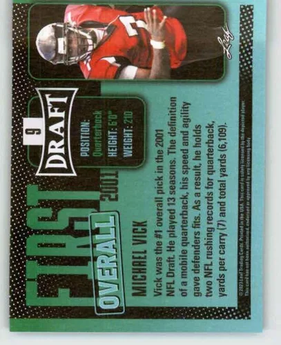 Vista 2 de 2023 Leaf Draft Green #9 Michael Vick Football Trading Card