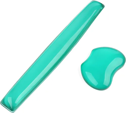 Vista 6 de Juego de reposamuñecas para teclado y mouse de gel Plus - Almohadilla de soporte de muñeca para teclado y mouse para oficina, computadora, laptop