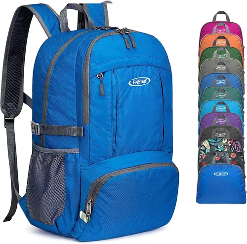 Vista 15 de G4Free Mochila de senderismo plegable ligera 40L, mochila de viaje impermeable